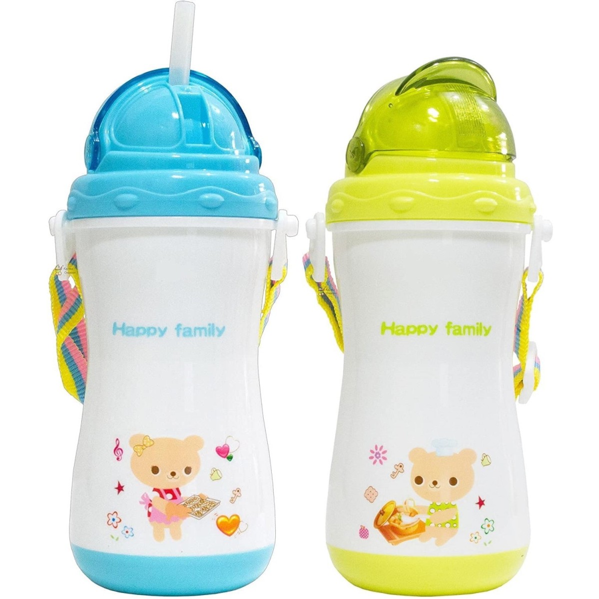 MOM'S PRIDE ® Baby Soft Straw Sipper White Anti Spill Sippy Cup with  Adjustable Strap for Baby & Kids Water Bottle/Juice Sipper BPA Free 350ML  (Pack of 2) (Green,Blue) - Mom's Pride